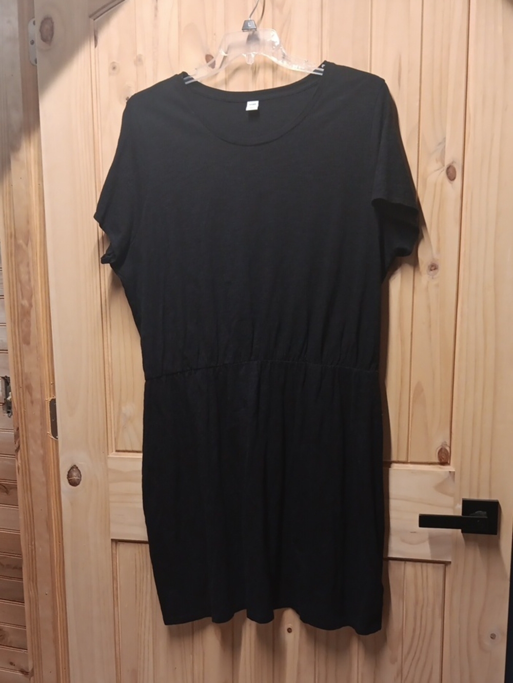 Old Navy Black Short Sleeve Elastic Waist Dress NWOT